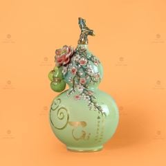 Bình H? Lô Xanh C?m Tài L?c V? Vàng