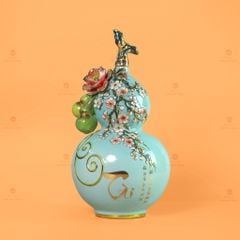 Bình H? Lô Xanh Bi?n Tài L?c V? Vàng