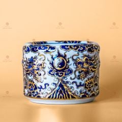 Bát Huong Song Long Ch?u Nguy?t Men Lam N?i V? Vàng Kim