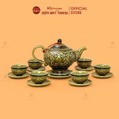 B? ?m Chén Kh?c N?i Hoa Sen N?n C?