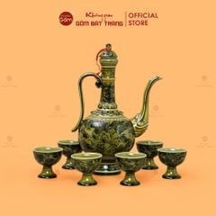 B? Bình Ru?u V? Tay Hoa Phù Dung C?