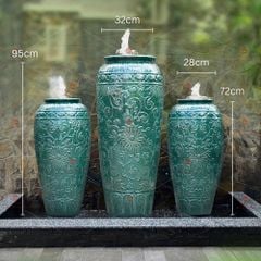 B? lu nu?c phong th?y men xanh h?a ti?t hoa