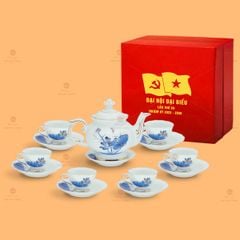 B? ?m Chén Trà Ðài Cát Mi?ng Lu?n Sen Xanh V? Vàng