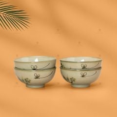 B? Bát Com Men Kem Hoa Ðào Chu?n