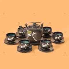 B? ?m Chén Men H?a Bi?n Chu?n Chu?n Dáng Vuông