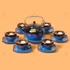 B? ?m Chén Bu?i Xanh Men H?a Bi?n Lòng Hoa