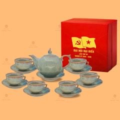 B? ?m Chén Trà Men H?a Bi?n M?u Ðon