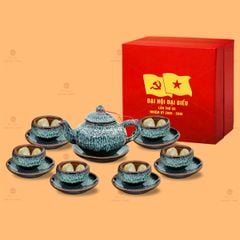 B? ?m Chén Trà Men H?a Bi?n Châu Sa