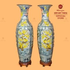 L?c Bình Men R?n T? C?nh Hoa Vàng Ð?p N?i