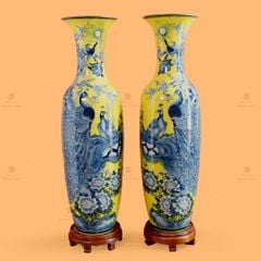 L?c Bình 1M4 Men Vàng Công Ðào