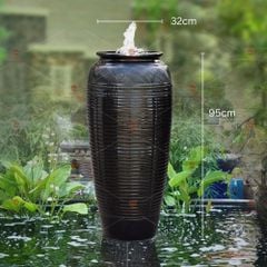 Lu nu?c phong th?y men màu den h?a ti?t vân k?