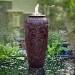 Lu nu?c phong th?y men màu tím h?a ti?t hoa