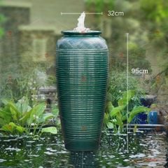 Lu nu?c phong th?y xanh d?m h?a ti?t vân k?