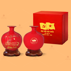 Bình Hút L?c Men Ð? V? Vàng Sen Chép